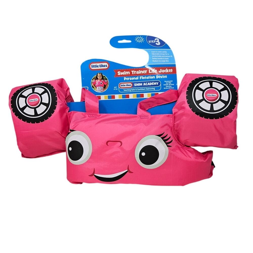 NEW PoolCandy Little Tikes Cozy Coupe Swim Trainer Life Jacket Pink Pool Float